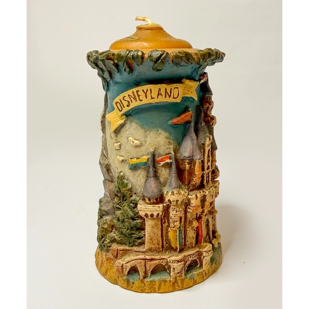 Vintage Disneyland Castle Candle Hand Painted West Germany Disneyana